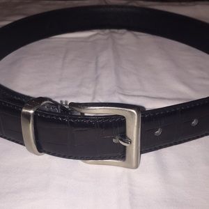 Black Genuine Leather Embossed Ann Taylor Belt